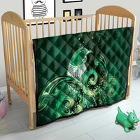 New Zealand Matariki Quilt Maori Tui Bird Green Galaxy