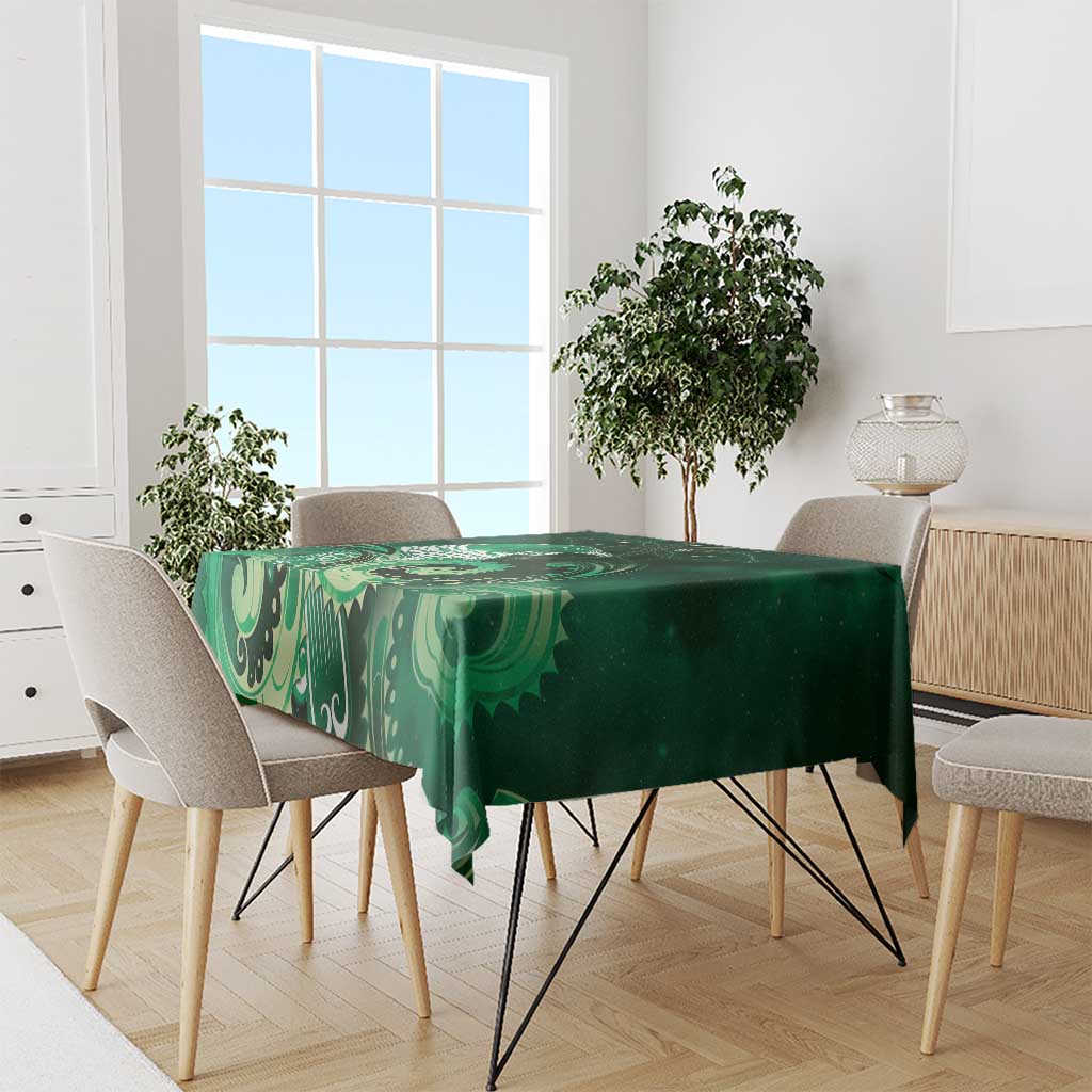 New Zealand Matariki Tablecloth Maori Tui Bird Green Galaxy