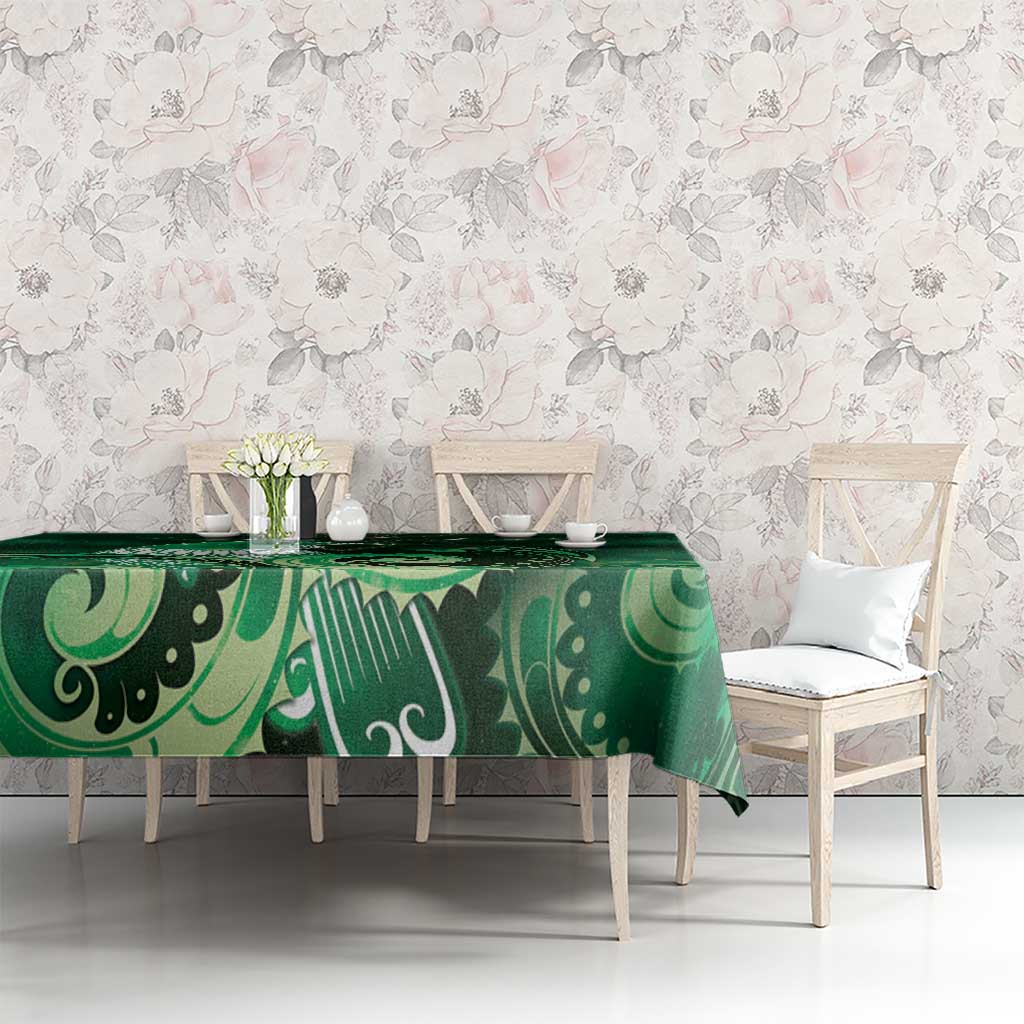 New Zealand Matariki Tablecloth Maori Tui Bird Green Galaxy