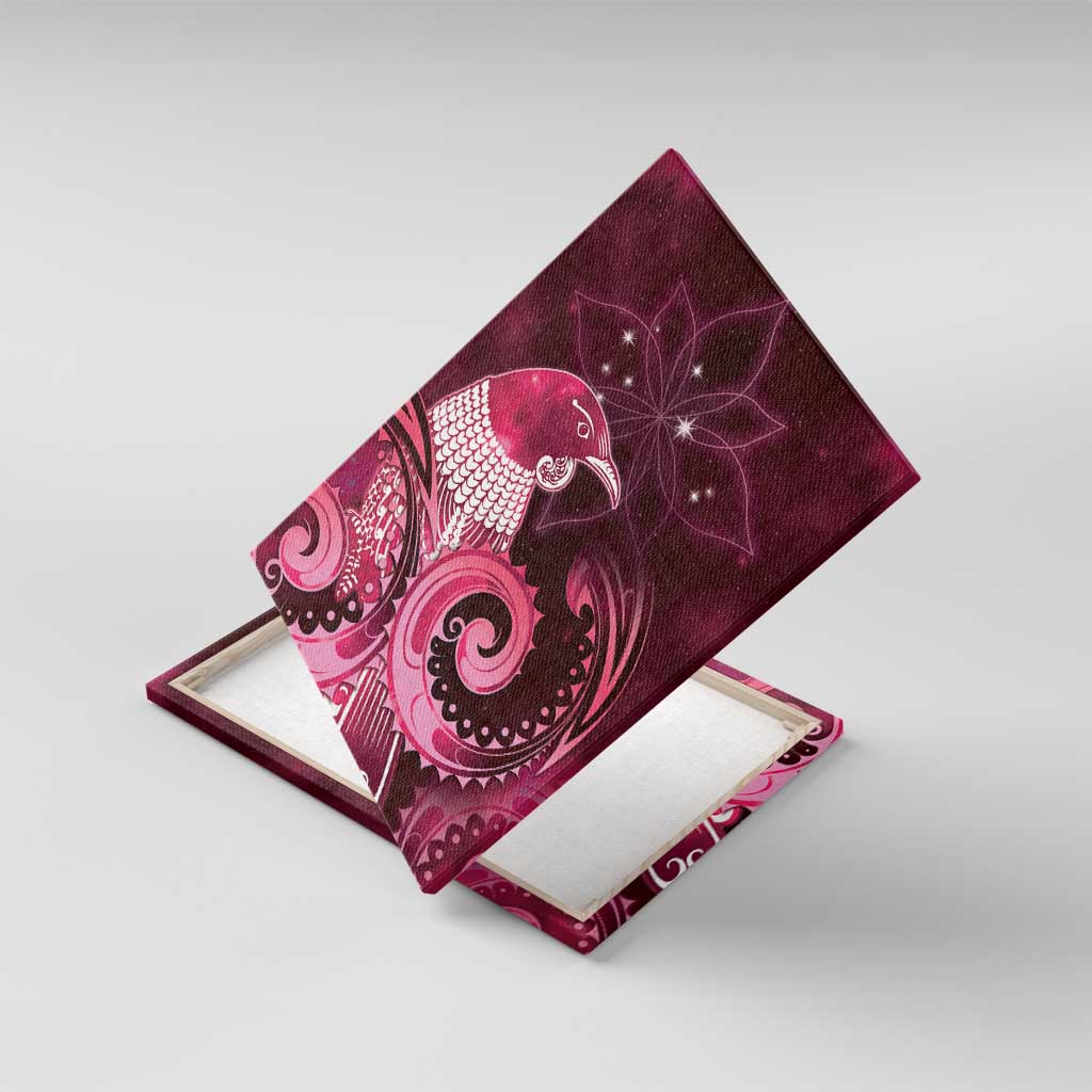 New Zealand Matariki Canvas Wall Art Maori Tui Bird Magenta Galaxy