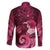 New Zealand Matariki Family Matching Long Sleeve Bodycon Dress and Hawaiian Shirt Maori Tui Bird Magenta Galaxy