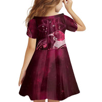 New Zealand Matariki Family Matching Puletasi and Hawaiian Shirt Maori Tui Bird Magenta Galaxy DT05 - Polynesian Pride