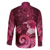 New Zealand Matariki Family Matching Tank Maxi Dress and Hawaiian Shirt Maori Tui Bird Magenta Galaxy DT05 - Polynesian Pride