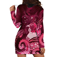 New Zealand Matariki Hoodie Dress Maori Tui Bird Magenta Galaxy DT05 - Polynesian Pride