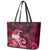 New Zealand Matariki Leather Tote Bag Maori Tui Bird Magenta Galaxy