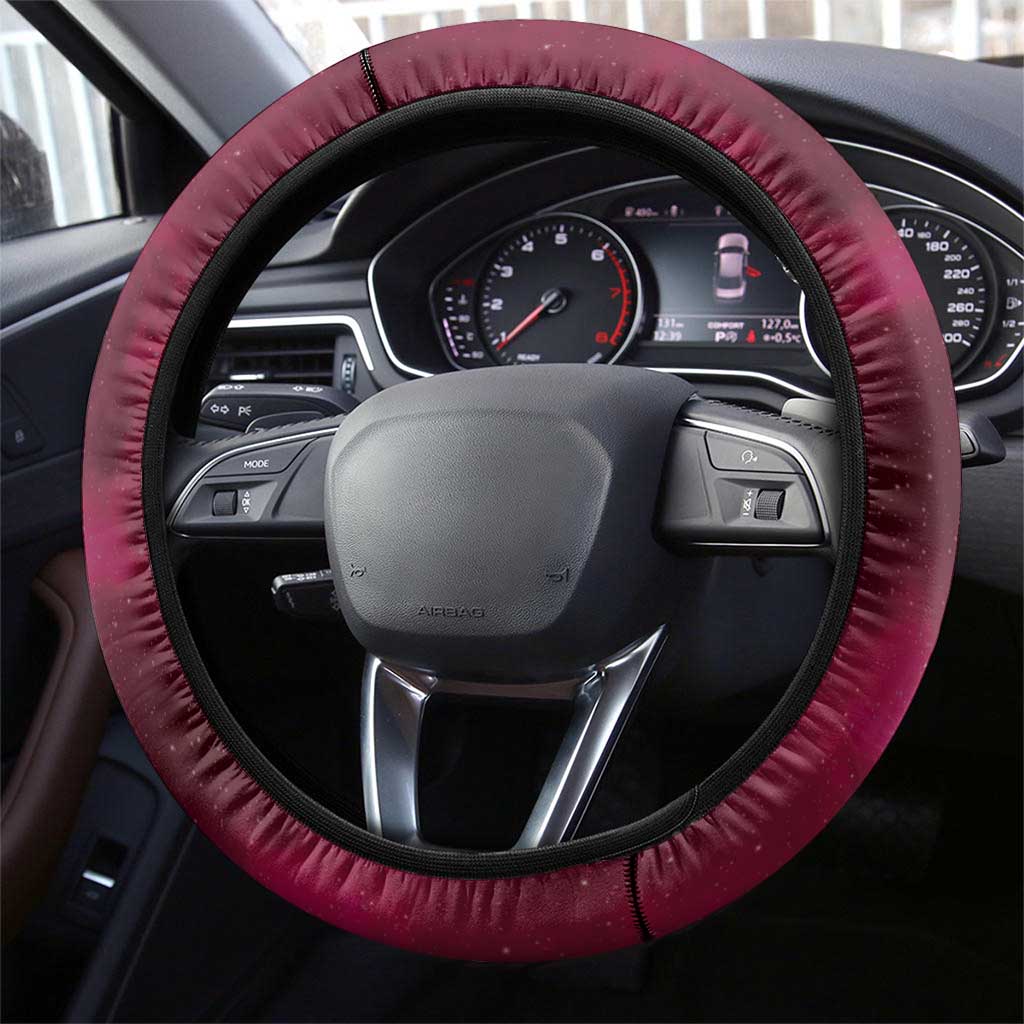 New Zealand Matariki Steering Wheel Cover Maori Tui Bird Magenta Galaxy