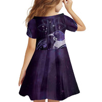 New Zealand Matariki Family Matching Mermaid Dress and Hawaiian Shirt Maori Tui Bird Purple Galaxy DT05 - Polynesian Pride