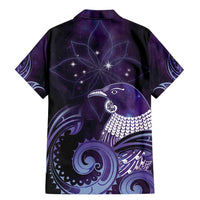 New Zealand Matariki Family Matching Mermaid Dress and Hawaiian Shirt Maori Tui Bird Purple Galaxy DT05 - Polynesian Pride