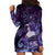 New Zealand Matariki Hoodie Dress Maori Tui Bird Purple Galaxy
