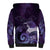 New Zealand Matariki Sherpa Hoodie Maori Tui Bird Purple Galaxy