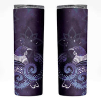 New Zealand Matariki Skinny Tumbler Maori Tui Bird Purple Galaxy DT05 Purple - Polynesian Pride