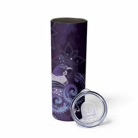 New Zealand Matariki Skinny Tumbler Maori Tui Bird Purple Galaxy DT05 - Polynesian Pride
