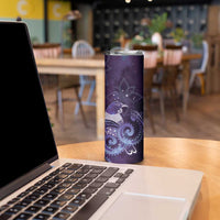 New Zealand Matariki Skinny Tumbler Maori Tui Bird Purple Galaxy DT05 - Polynesian Pride