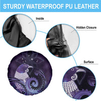 New Zealand Matariki Spare Tire Cover Maori Tui Bird Purple Galaxy