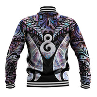 New Zealand Aotearoa Baseball Jacket Pikorua Single Twist Pink Paua Shell