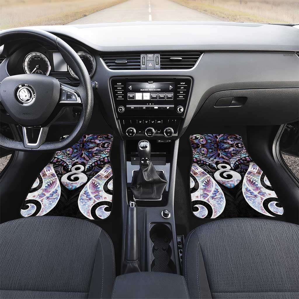 New Zealand Aotearoa Car Mats Pikorua Single Twist Pink Paua Shell