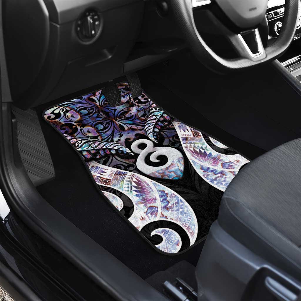 New Zealand Aotearoa Car Mats Pikorua Single Twist Pink Paua Shell