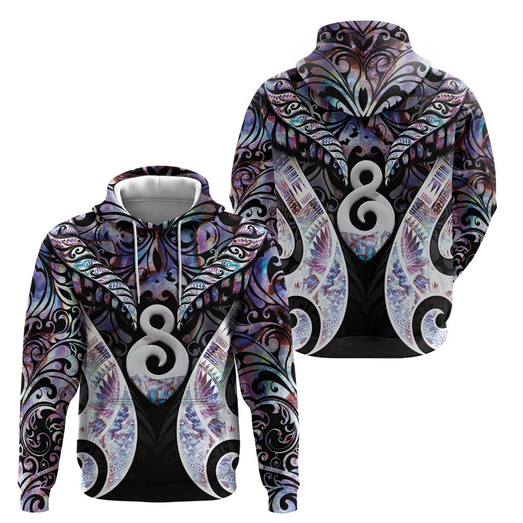 New Zealand Aotearoa Hoodie Pikorua Single Twist Pink Paua Shell