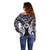 New Zealand Aotearoa Off Shoulder Sweater Pikorua Single Twist Pink Paua Shell