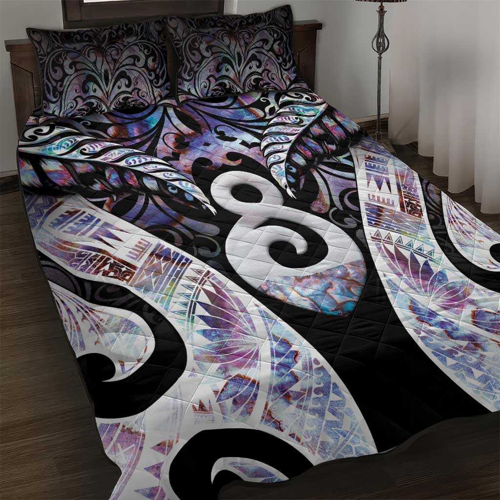 New Zealand Aotearoa Quilt Bed Set Pikorua Single Twist Pink Paua Shell