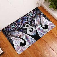 New Zealand Aotearoa Rubber Doormat Pikorua Single Twist Pink Paua Shell