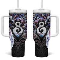 New Zealand Aotearoa Tumbler With Handle Pikorua Single Twist Pink Paua Shell