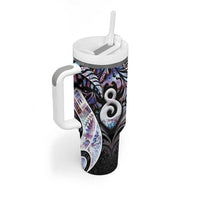 New Zealand Aotearoa Tumbler With Handle Pikorua Single Twist Pink Paua Shell