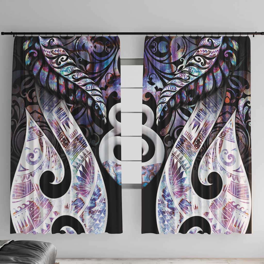 New Zealand Aotearoa Window Curtain Pikorua Single Twist Pink Paua Shell DT05 With Hooks Pink - Polynesian Pride