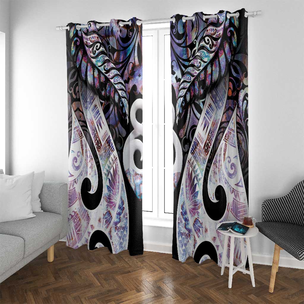 New Zealand Aotearoa Window Curtain Pikorua Single Twist Pink Paua Shell