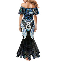 New Zealand Aotearoa Family Matching Mermaid Dress and Hawaiian Shirt Pikorua Single Twist Green Paua Shell DT05 - Polynesian Pride