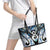 New Zealand Aotearoa Leather Tote Bag Pikorua Single Twist Green Paua Shell