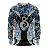New Zealand Aotearoa Long Sleeve Shirt Pikorua Single Twist Green Paua Shell
