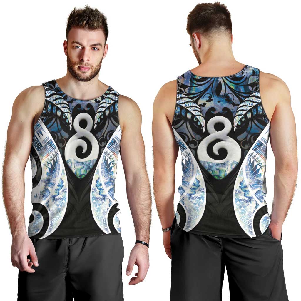 New Zealand Aotearoa Men Tank Top Pikorua Single Twist Green Paua Shell