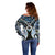 New Zealand Aotearoa Off Shoulder Sweater Pikorua Single Twist Green Paua Shell