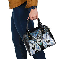 New Zealand Aotearoa Shoulder Handbag Pikorua Single Twist Green Paua Shell