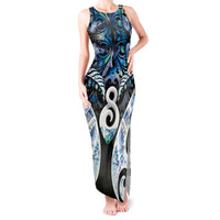 New Zealand Aotearoa Tank Maxi Dress Pikorua Single Twist Green Paua Shell