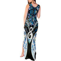 New Zealand Aotearoa Tank Maxi Dress Pikorua Single Twist Green Paua Shell