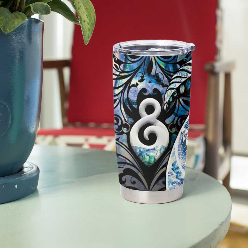 New Zealand Aotearoa Tumbler Cup Pikorua Single Twist Green Paua Shell