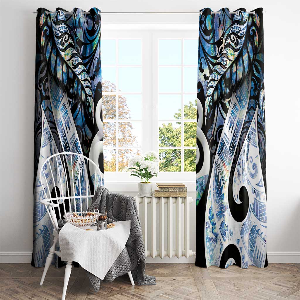 New Zealand Aotearoa Window Curtain Pikorua Single Twist Green Paua Shell