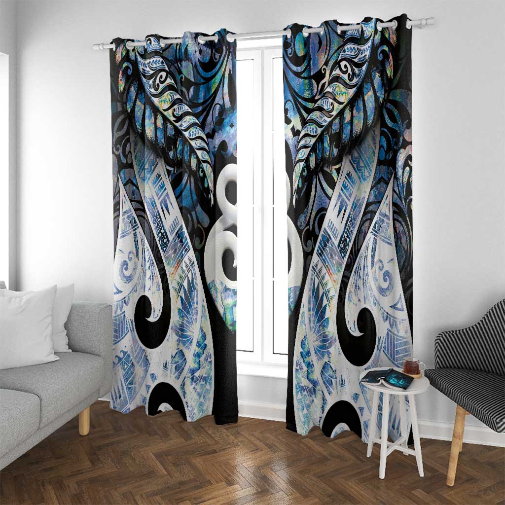New Zealand Aotearoa Window Curtain Pikorua Single Twist Green Paua Shell