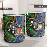 South Sea Islanders And Fiji Laundry Basket Fijian Coat Of Arms And Southern Cross DT05 - Polynesian Pride