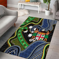 South Sea Islanders And Fiji Area Rug Fijian Coat Of Arms And Southern Cross DT05 - Polynesian Pride