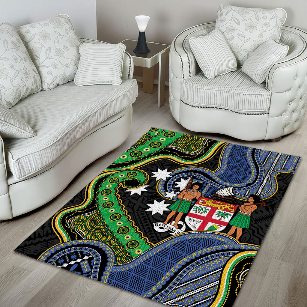 South Sea Islanders And Fiji Area Rug Fijian Coat Of Arms And Southern Cross DT05 - Polynesian Pride