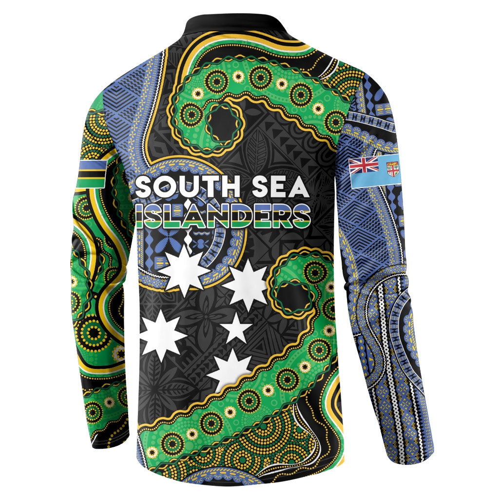 South Sea Islanders And Fiji Button Sweatshirt Fijian Coat Of Arms And Southern Cross DT05 - Polynesian Pride
