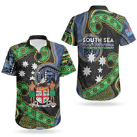 South Sea Islanders And Fiji Couples Matching Puletasi and Hawaiian Shirt Fijian Coat Of Arms And Southern Cross DT05 - Polynesian Pride