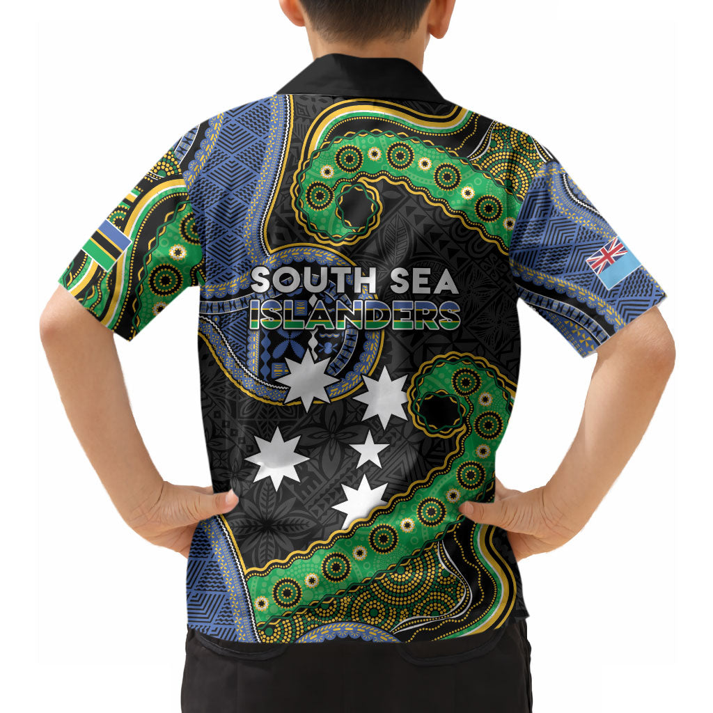 South Sea Islanders And Fiji Hawaiian Shirt Fijian Coat Of Arms And Southern Cross DT05 - Polynesian Pride