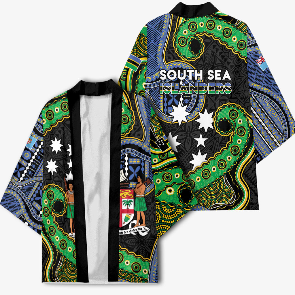 South Sea Islanders And Fiji Kimono Fijian Coat Of Arms And Southern Cross DT05 - Polynesian Pride