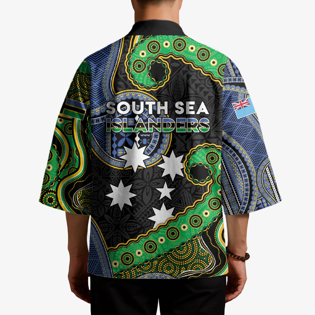 South Sea Islanders And Fiji Kimono Fijian Coat Of Arms And Southern Cross DT05 - Polynesian Pride