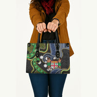 South Sea Islanders And Fiji Leather Bag Fijian Coat Of Arms And Southern Cross DT05 - Polynesian Pride