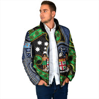 South Sea Islanders And Fiji Padded Jacket Fijian Coat Of Arms And Southern Cross DT05 - Polynesian Pride